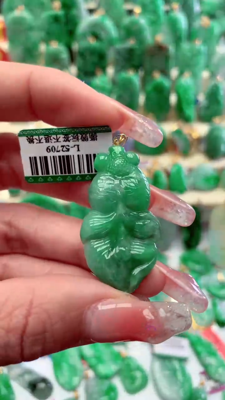 【闪购商品】翡翠颈饰18K金镶嵌挂件