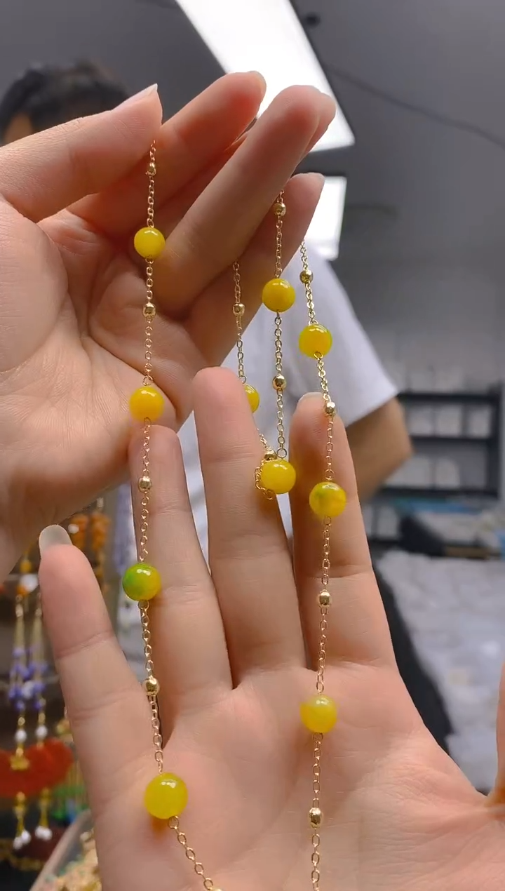 【闪购商品】翡翠耳饰合金0304翡翠锁骨链