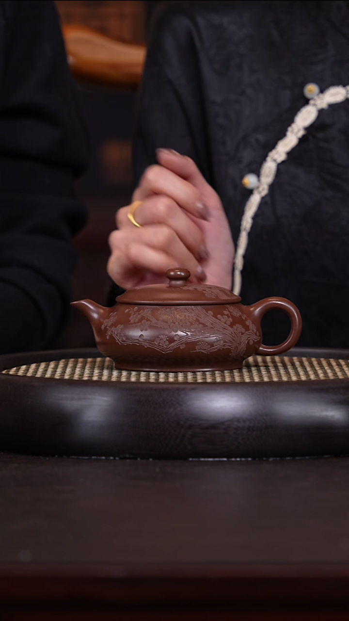 【闪购商品】紫砂茶壶葛家窑14-17老紫泥梅花250c