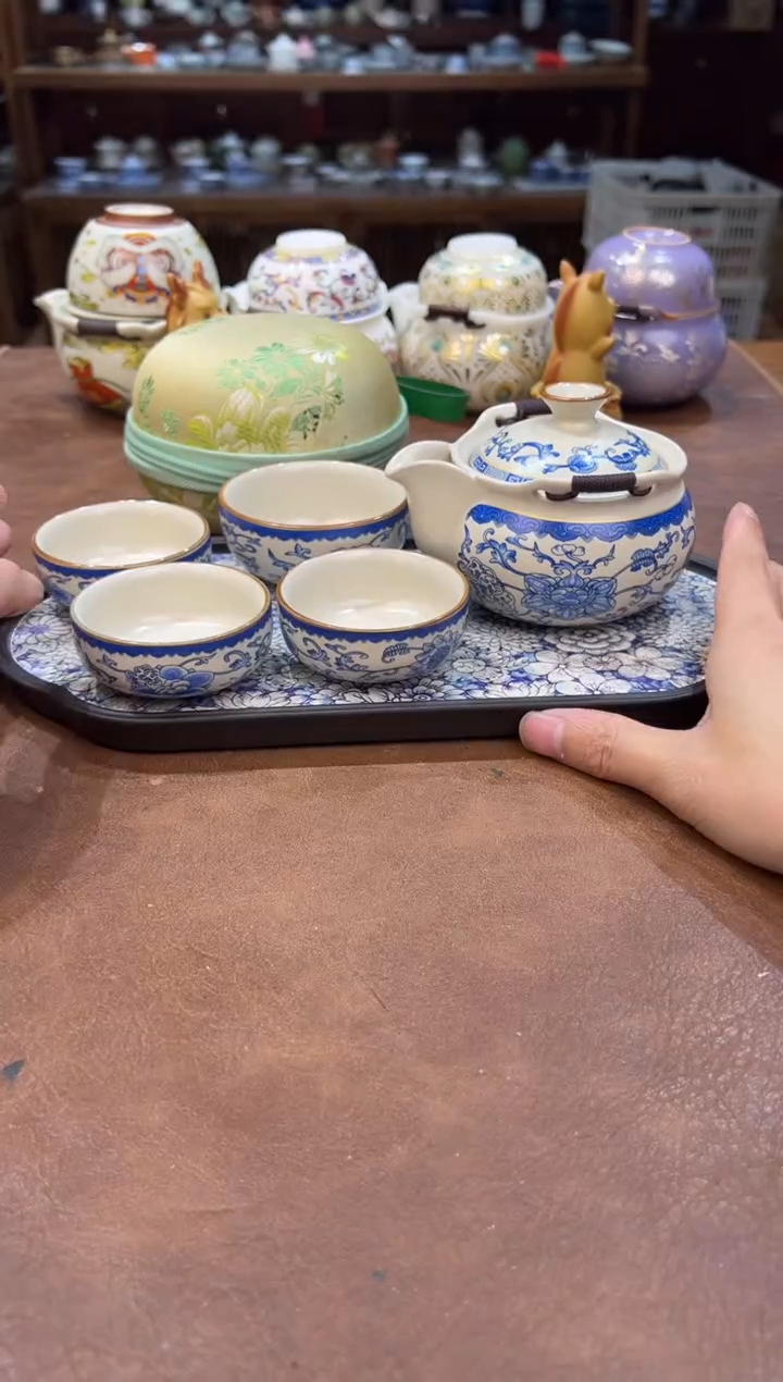 真的很便宜会开片的旅行茶具