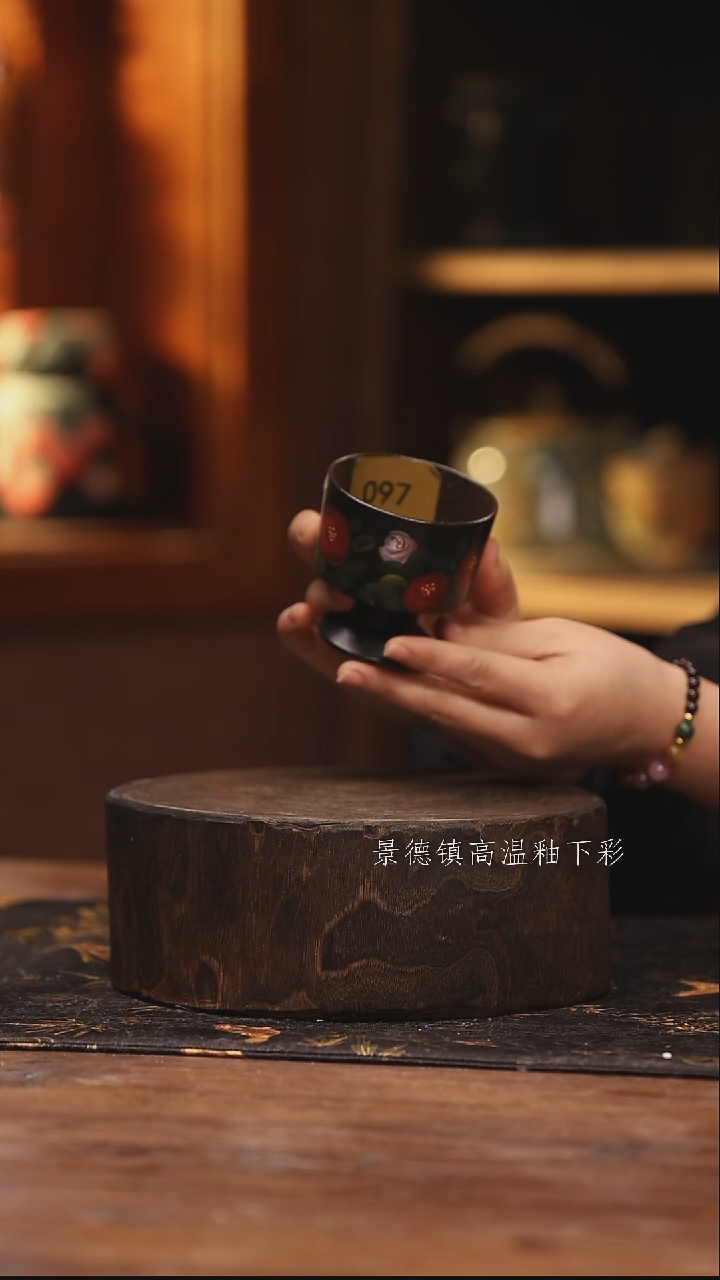 陶瓷景德镇高温釉下手绘陶瓷@L097@