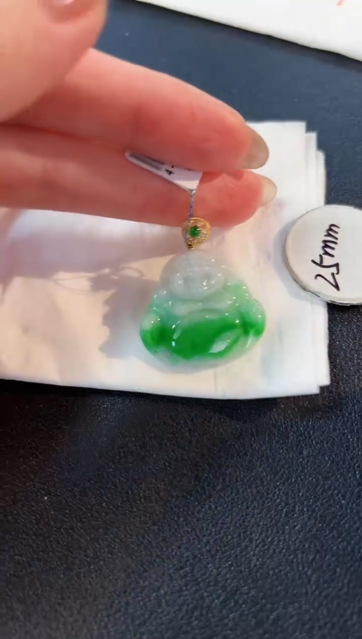 【闪购商品】翡翠颈饰18K金镶嵌缅料A货/支持复检/一件