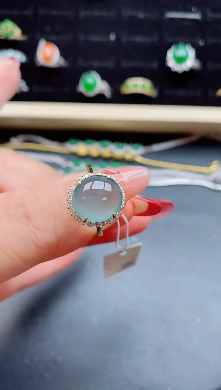 【闪购商品】翡翠戒指银S925镶嵌1321