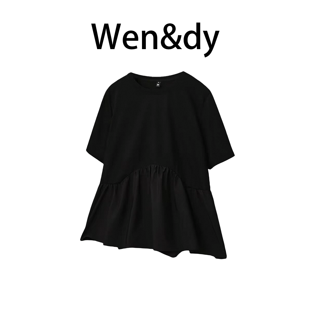 夏装上衣大码短袖t恤宽松中长款韩版a字娃娃衫遮肚子