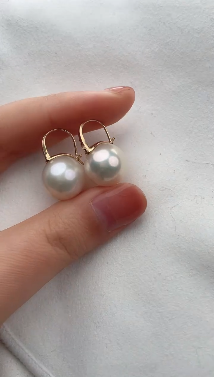 【闪购商品】淡水珍珠耳饰18K金镶嵌14-13