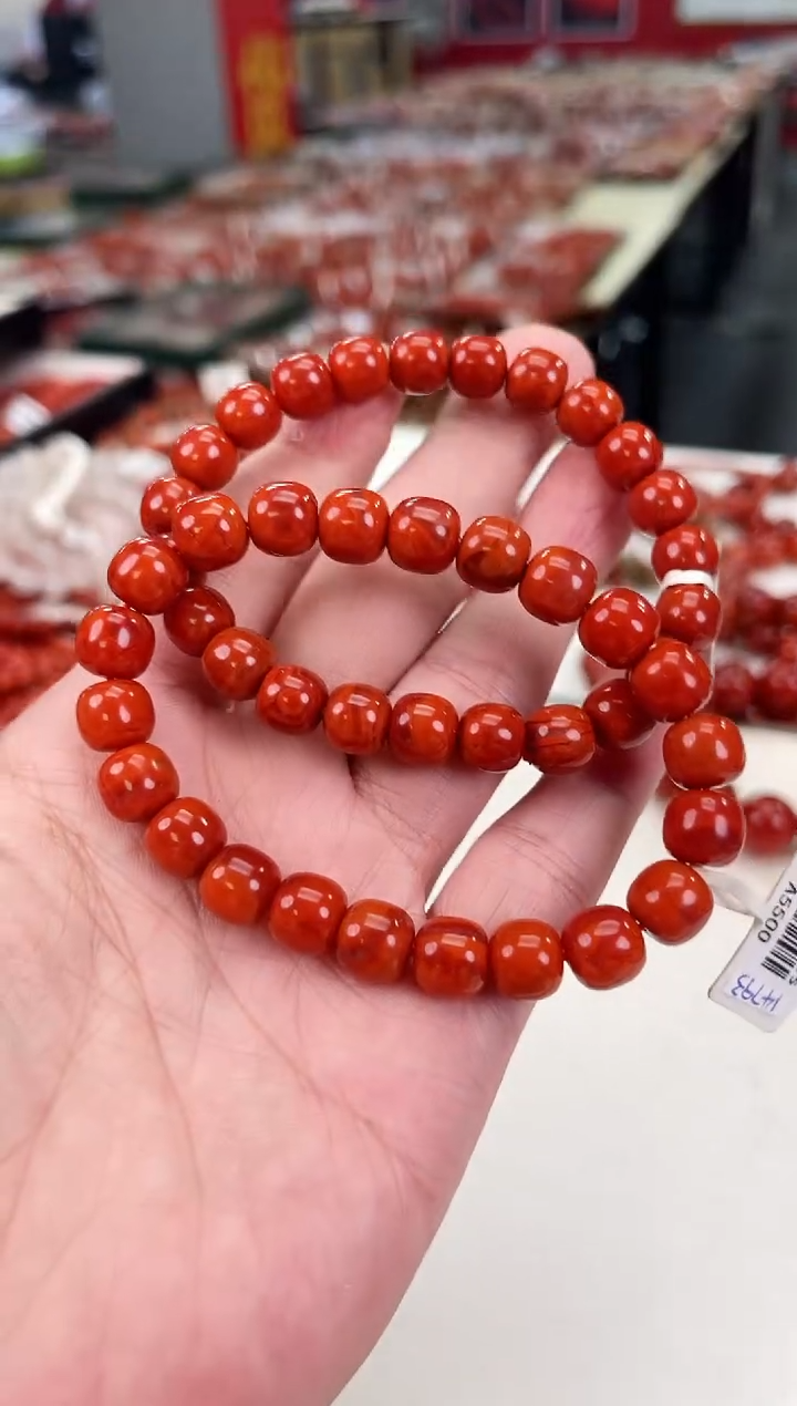 南红玛瑙瓦西老型手串9+未镶嵌（多样式发其一）