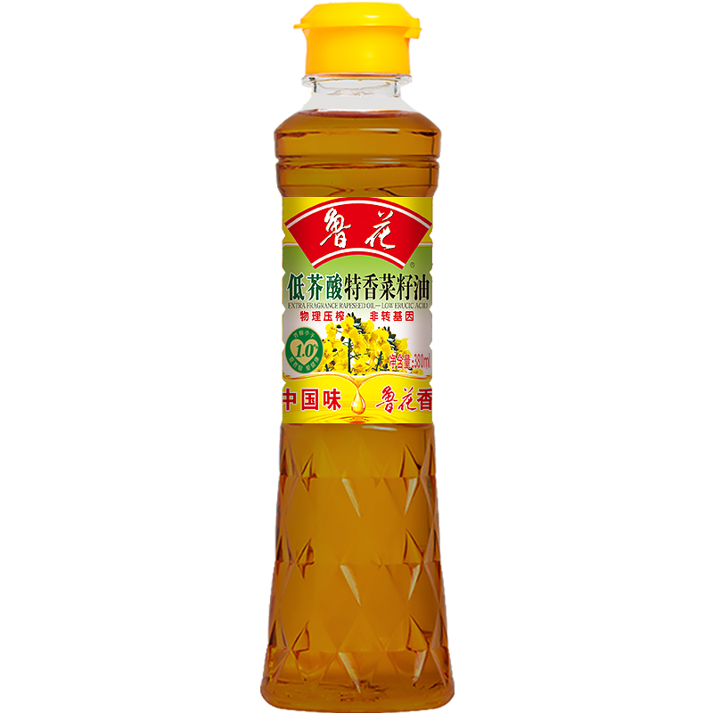 鲁花低芥酸特香菜籽油380ml*1非转基因食用油 物理压榨 菜油