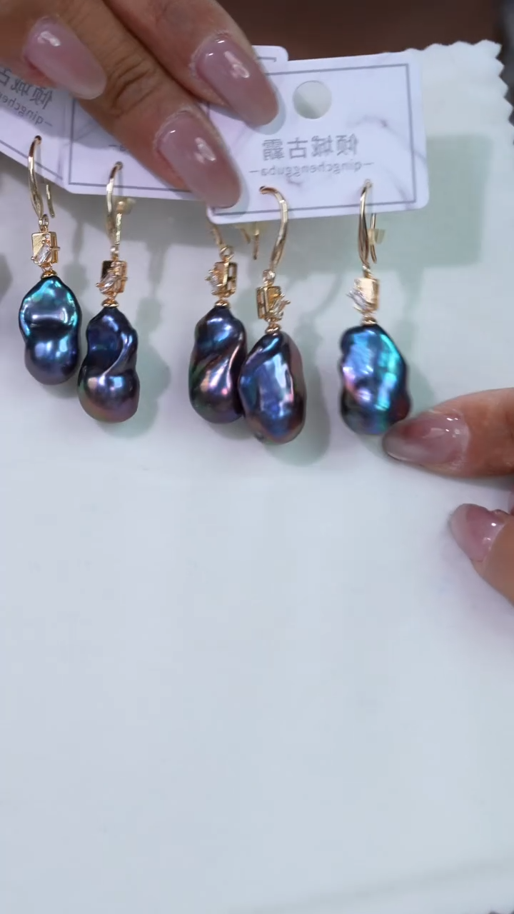 银S925镶嵌淡水珍珠耳饰51多样性发货 发其一