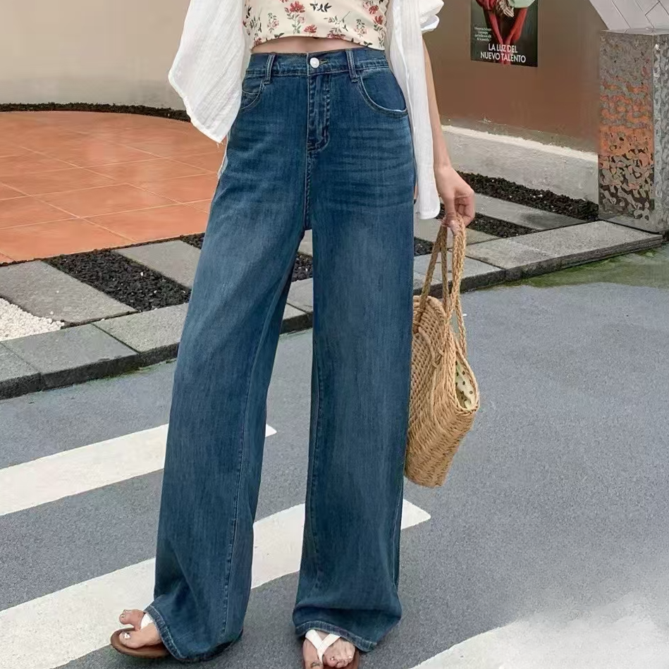 二姐家淼2598新款薄款百搭牛仔裤