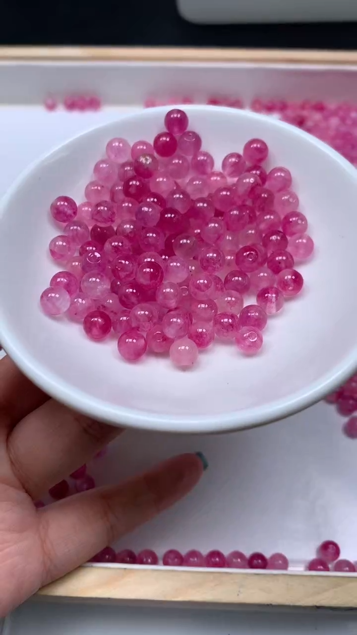 未镶嵌散珠碧玺A1894 粉碧玺6mm30个6.8元