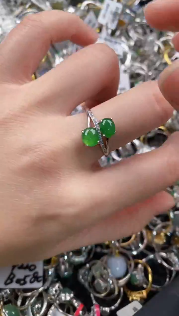 银S925镶嵌戒指翡翠222                   5