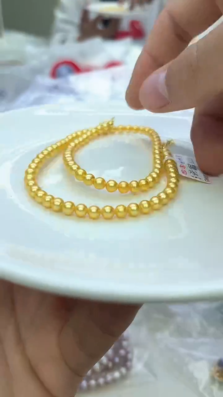 未镶嵌项链淡水珍珠黄色系小米项链