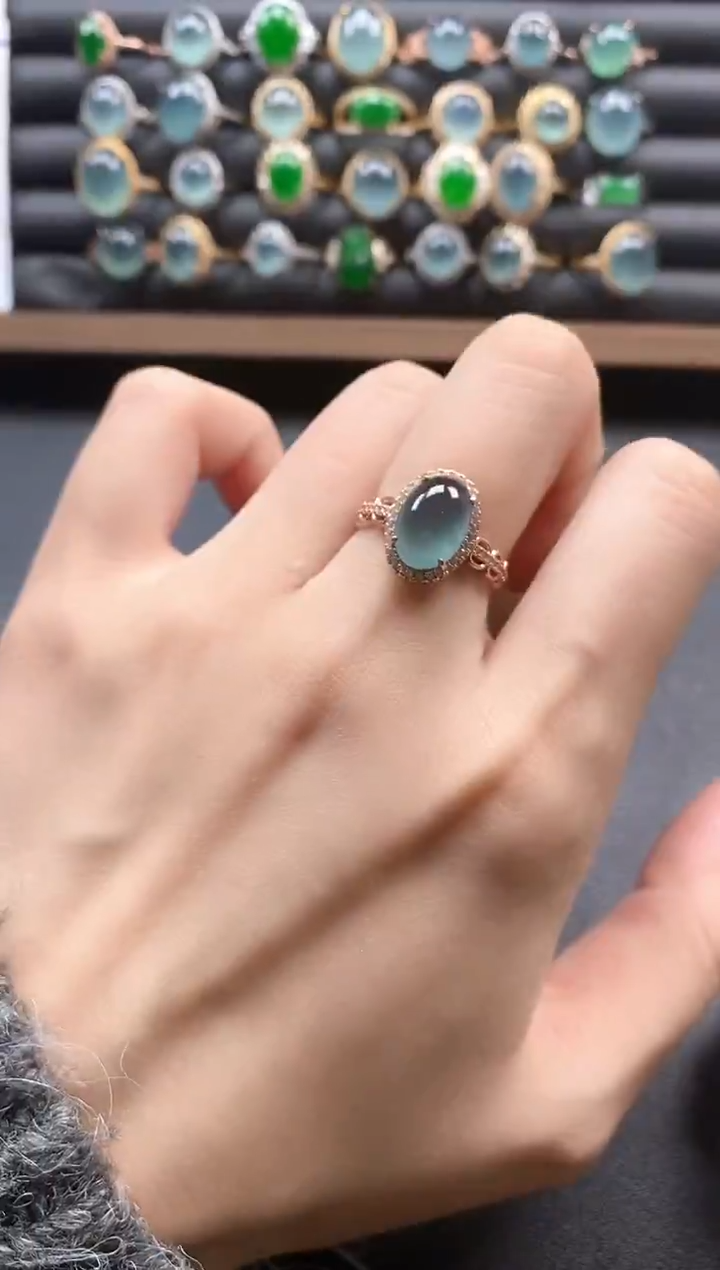 银S925镶嵌戒指翡翠51511