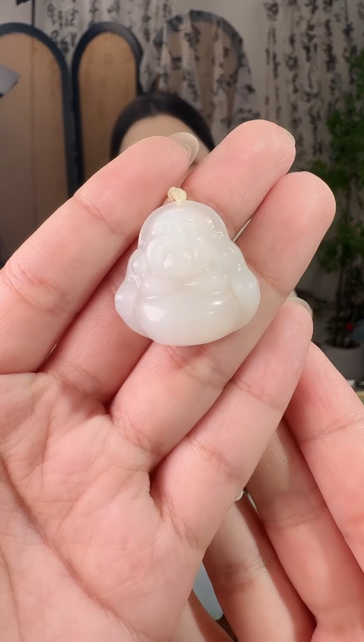 颈饰未镶嵌和田玉30白玉佛公