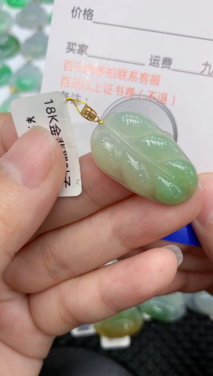 【闪购商品】翡翠颈饰18K金镶嵌1111111111
