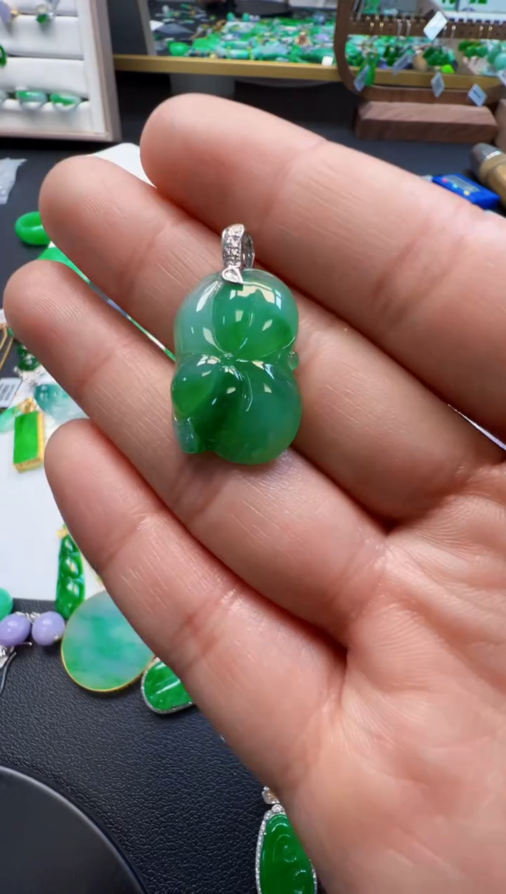 【闪购商品】定制翡翠18K金镶嵌2980元