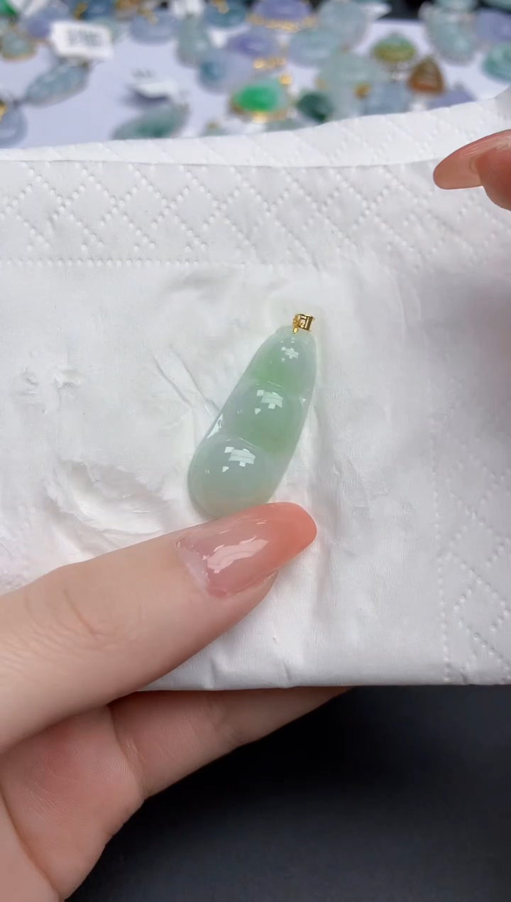 【闪购商品】翡翠颈饰18K金镶嵌天然缅甸翡翠A货
