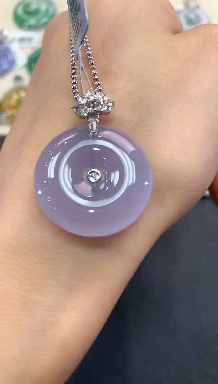 【闪购商品】翡翠吊坠(不含链)18K金镶嵌a109  紫货有色差