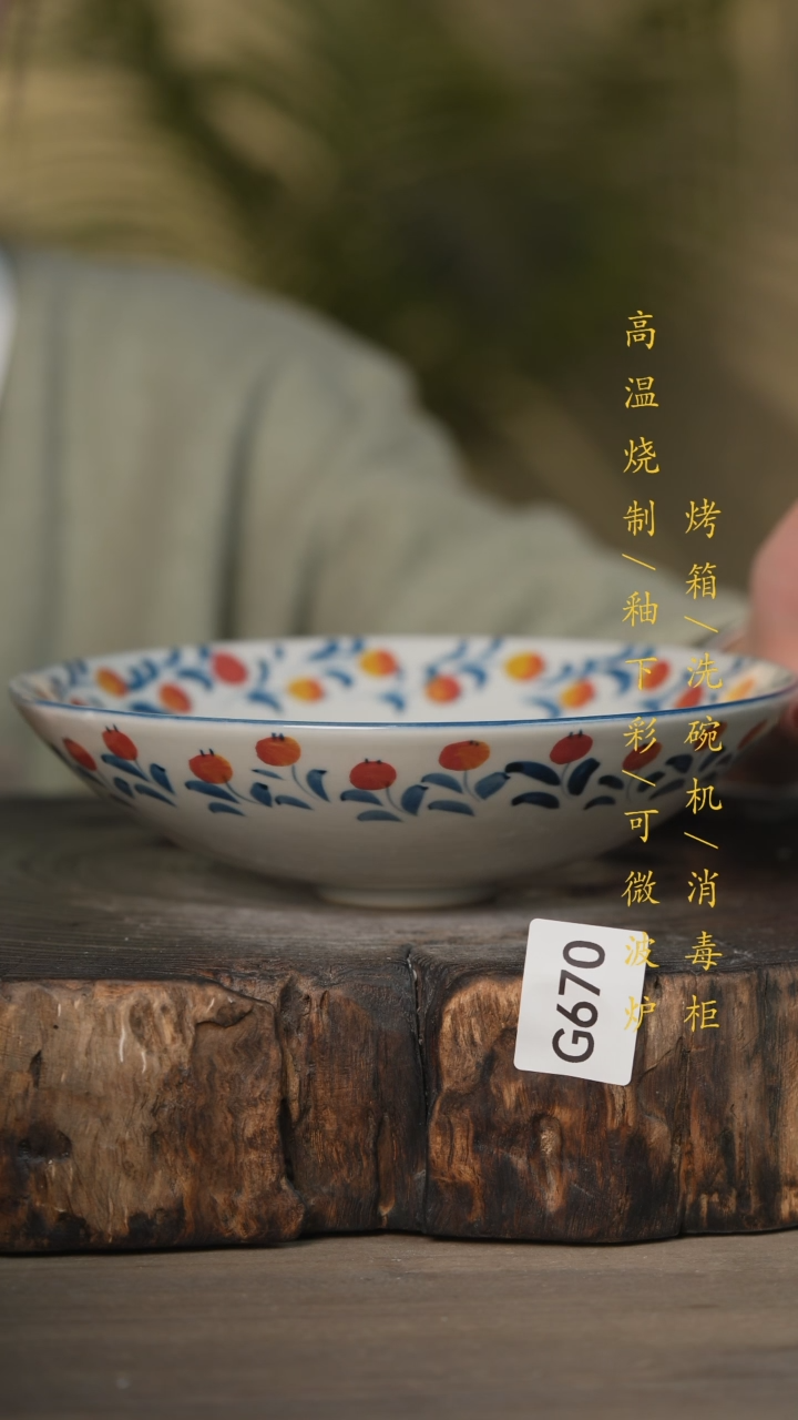 【闪购商品】瓷片景德镇高温釉下彩可微波烤箱洗碗机670