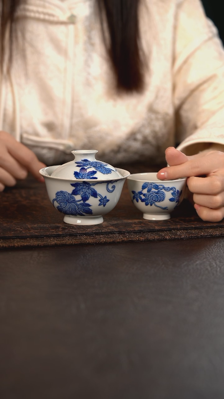 【闪购商品】杯HLX陶瓷折枝南瓜一盖碗两杯