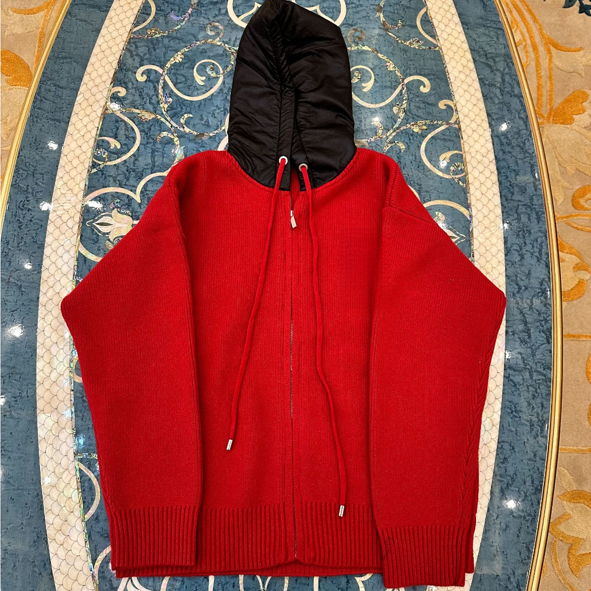 2025秋冬新款十字皮标百搭情侣连帽开衫外套A8107