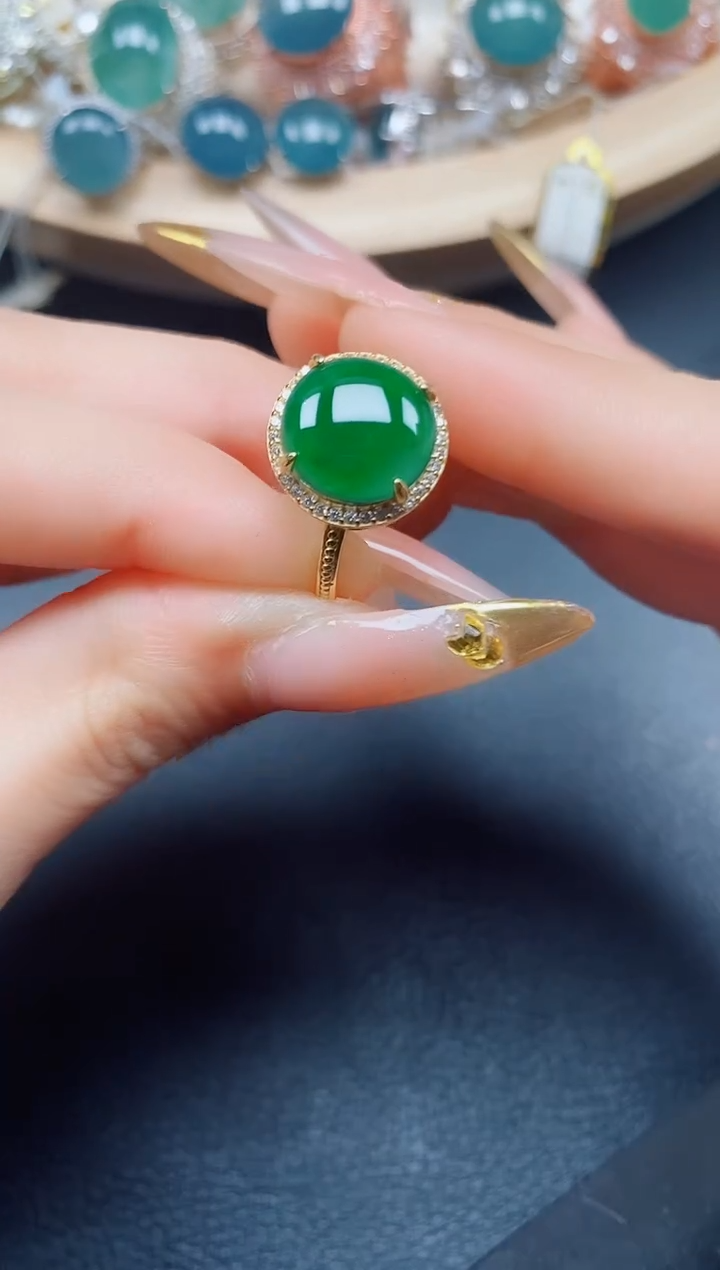 【闪购商品】翡翠戒指银S925镶嵌翡翠
