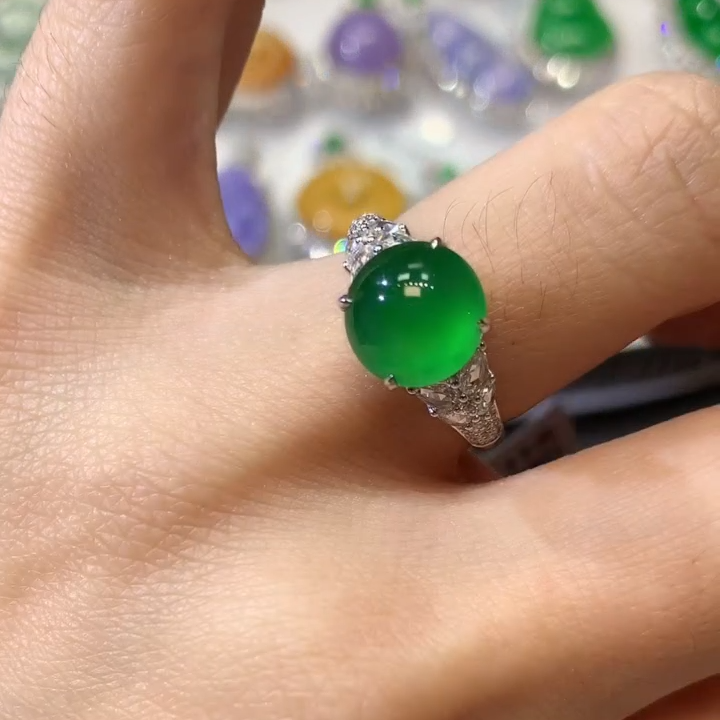 【云中意】翡翠戒指18K金镶嵌D33一件 总20850 定1w差10850