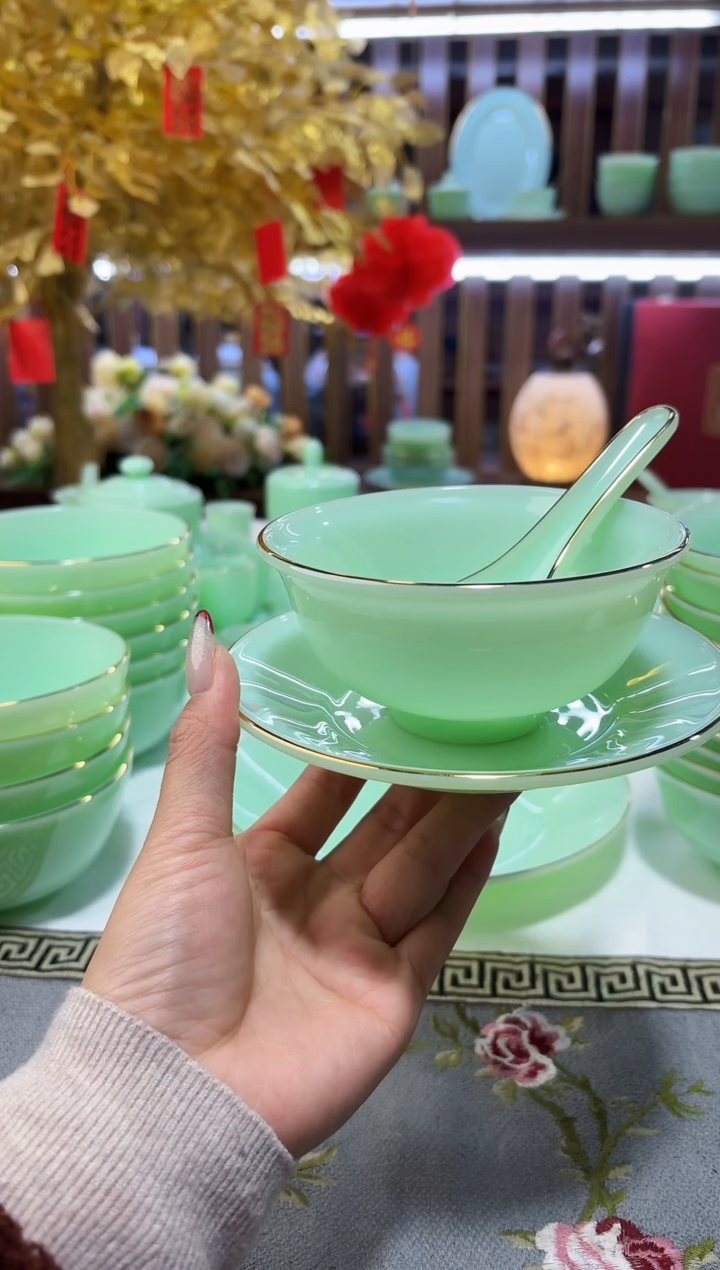 玉瓷三件套6套餐具