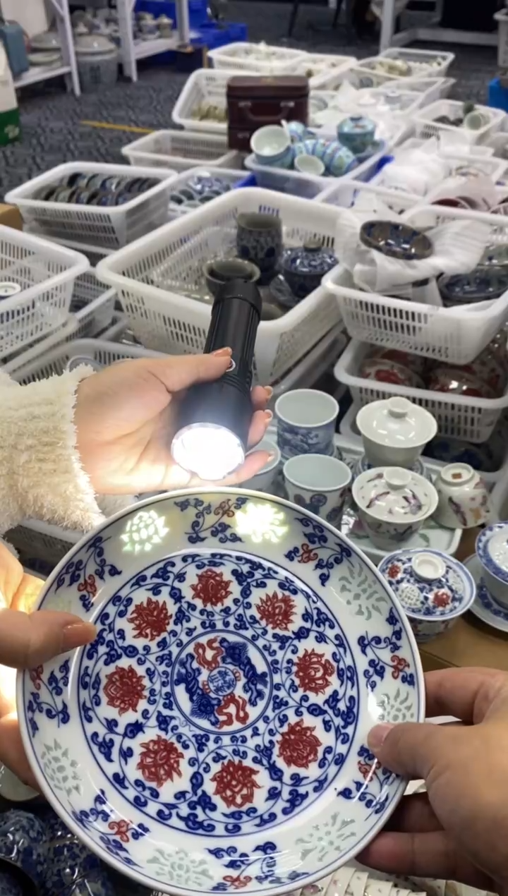 摆件陶景德陶瓷茶具壶承直径17.5