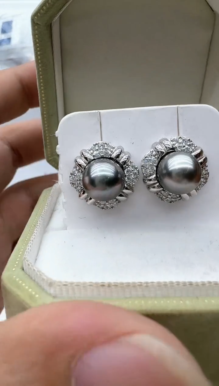 【闪购商品】海水珍珠耳饰银S925镶嵌清货