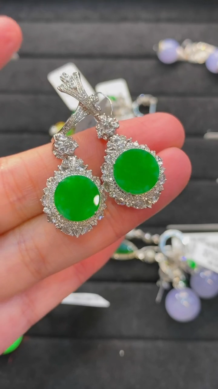 【闪购商品】翡翠颈饰未镶嵌      圆牌耳环