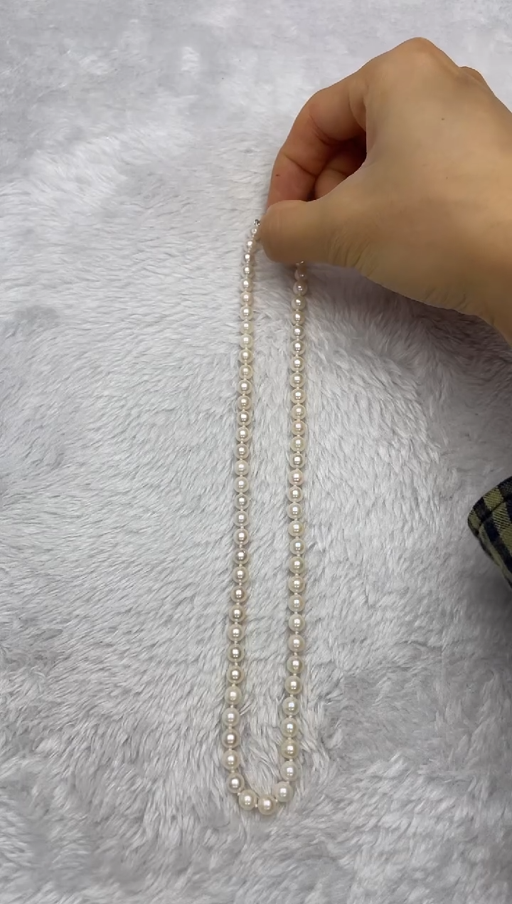 项链银S925镶嵌海水珍珠AK羽皇金5.5-6mm