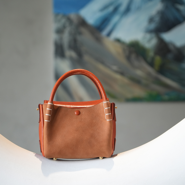 缦物元宝包原创设计头层牛皮休闲百搭小众简约手拎单肩斜挎包