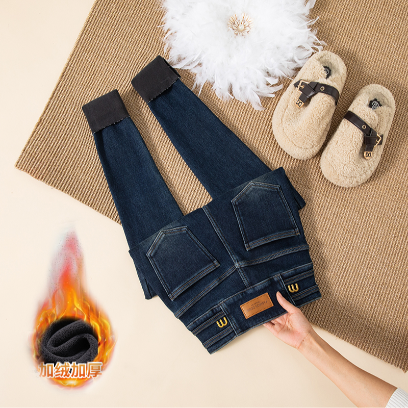 复古网红辣妹紧身高腰显瘦铅笔牛仔裤女秋冬新款百搭小脚裤2025