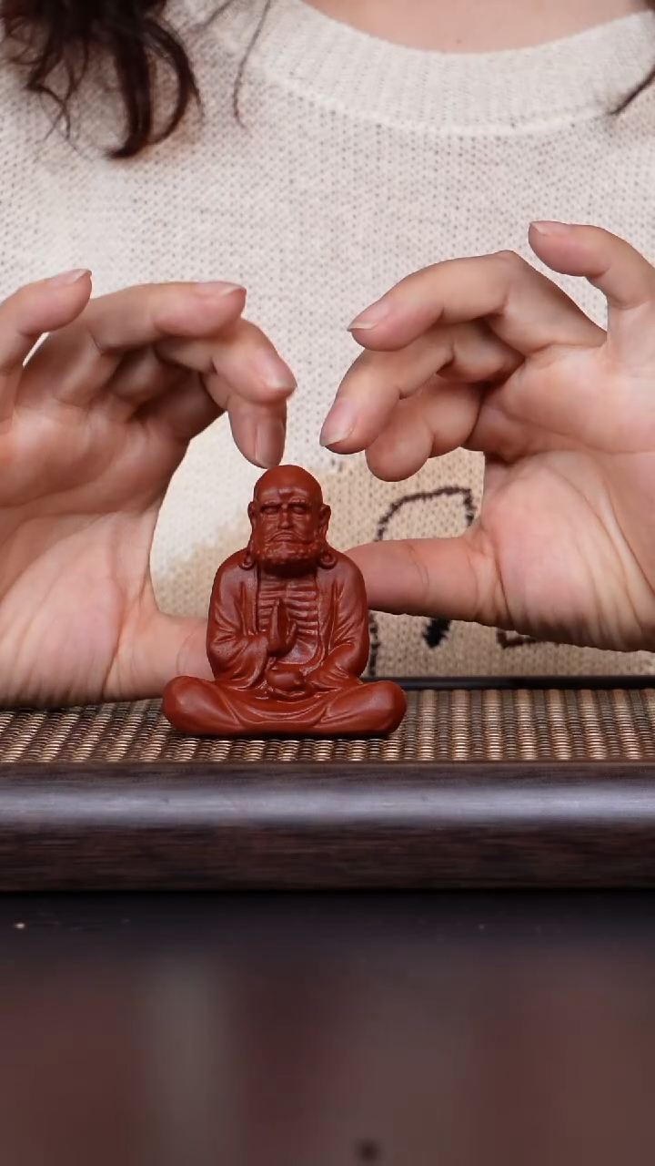 茶壶紫砂达摩悟禅 紫砂雕塑 