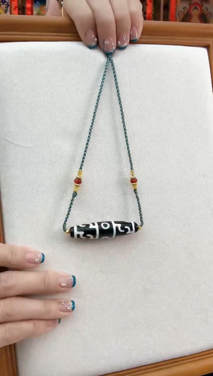 【闪购商品】玛瑙/玉髓项链未镶嵌黑白莲师三Y珠珠项链