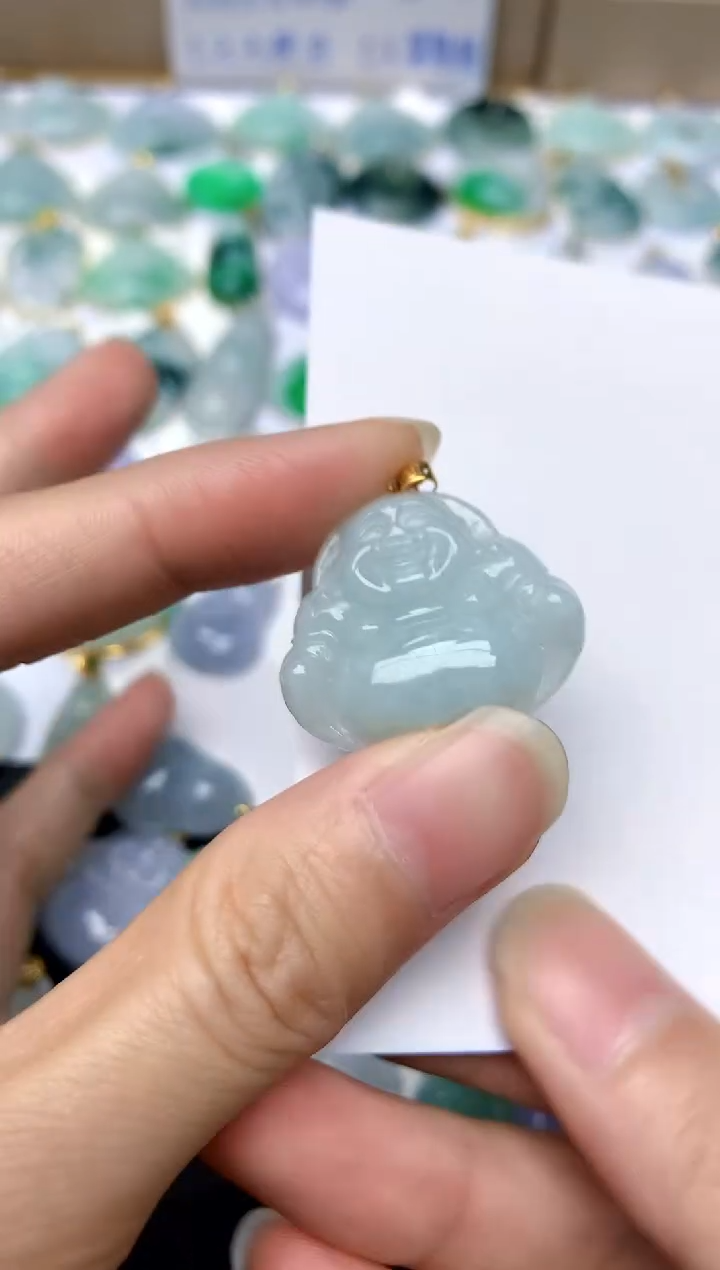 【闪购商品】翡翠颈饰18K金镶嵌89天然A货翡翠