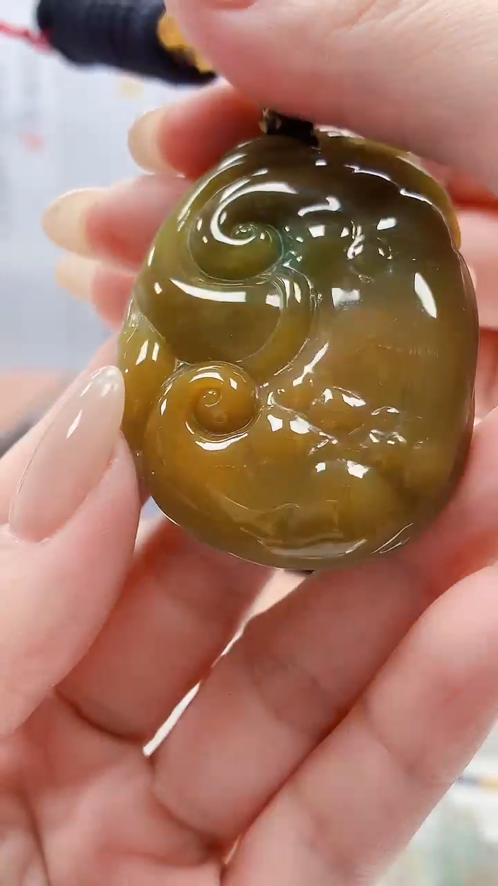 未镶嵌定制翡翠5060lr-毛货挂件105
