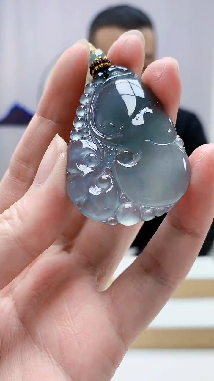 未镶嵌定制翡翠4898zm-毛货挂件32如意
