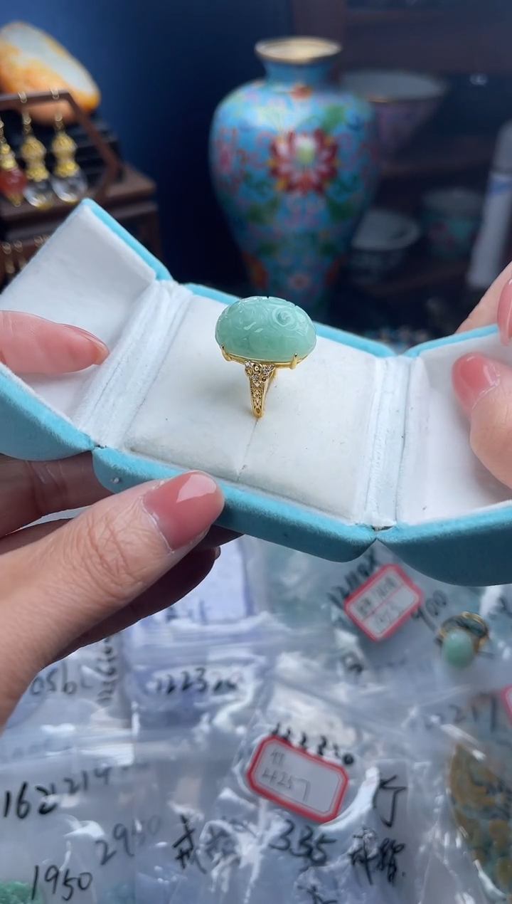 银S925镀金镶嵌挂件翡翠竹，122320翡翠