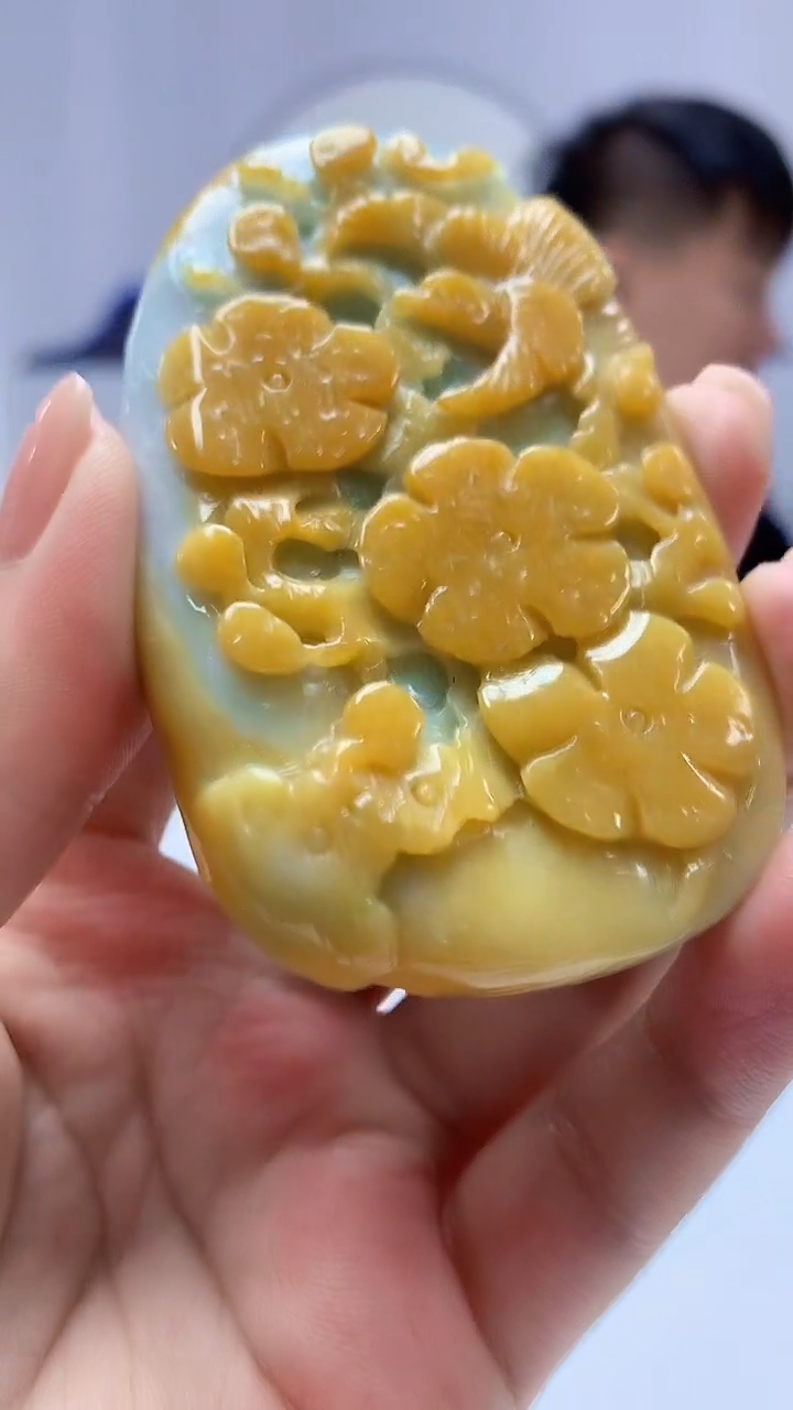 【闪购商品】定制翡翠未镶嵌4925ms-毛货293花鸟