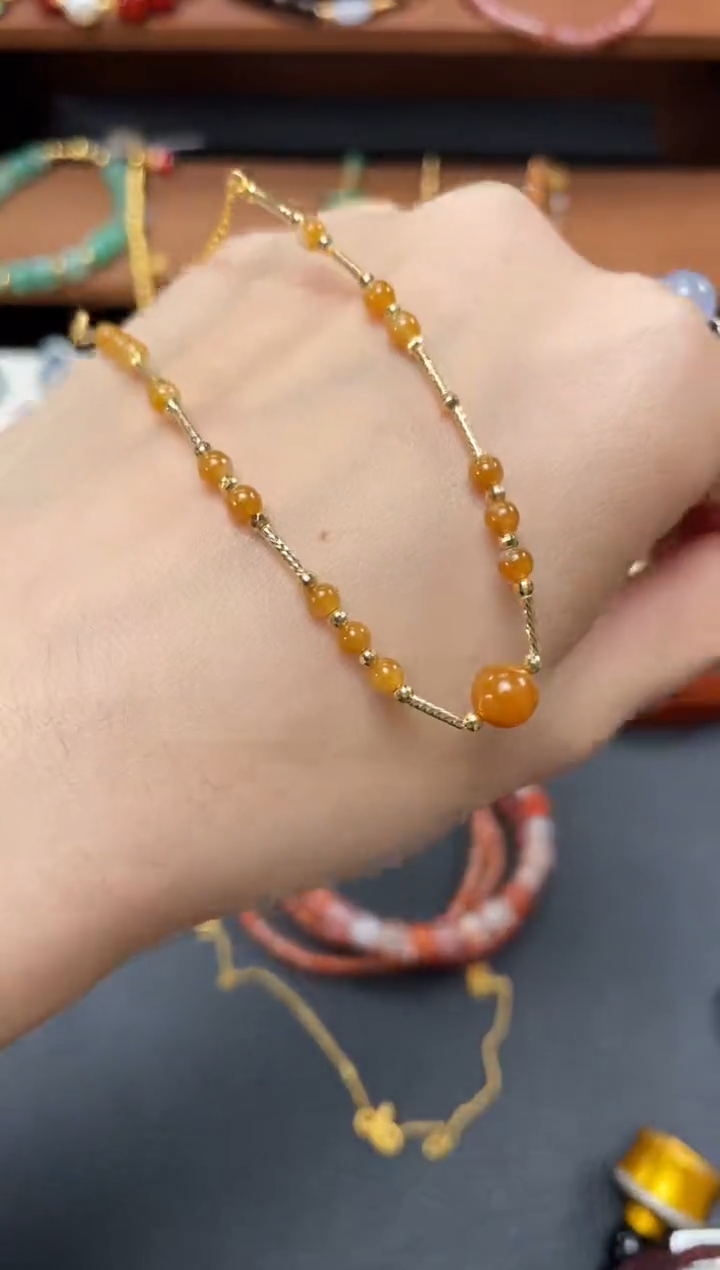 【闪购商品】翡翠套链18K金镶嵌一个  JK679