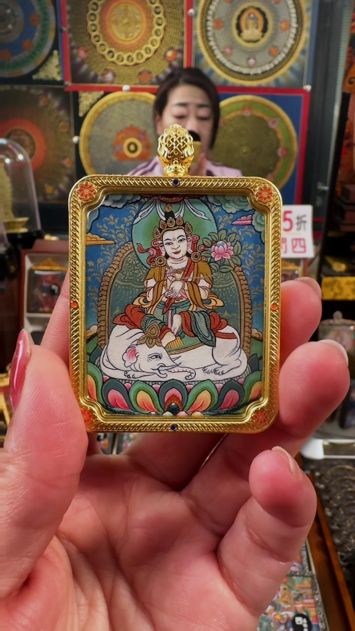 【闪购商品】吊坠壹善缘城手绘唐卡新春大促普贤
