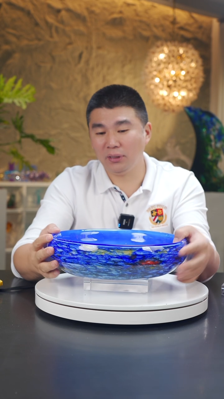 手工艺品琉璃莫奈花园设计款果盘