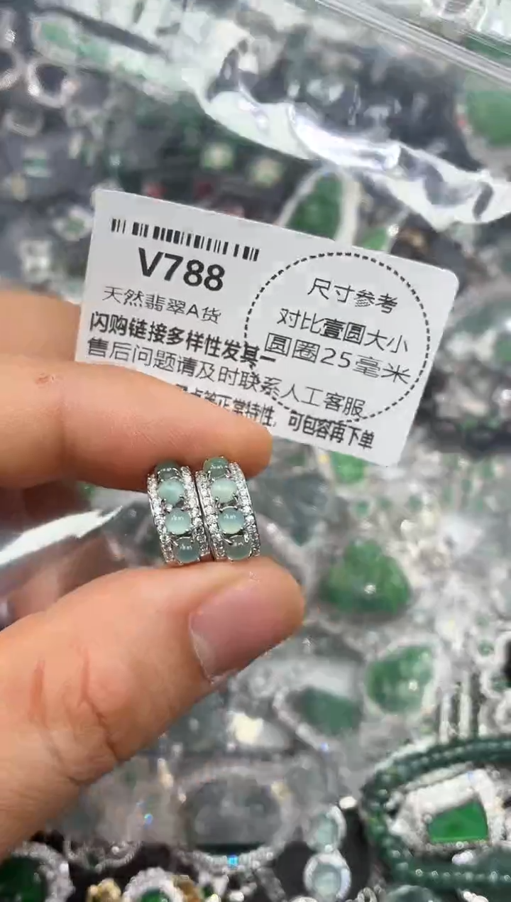 颈饰未镶嵌翡翠V788耳扣
