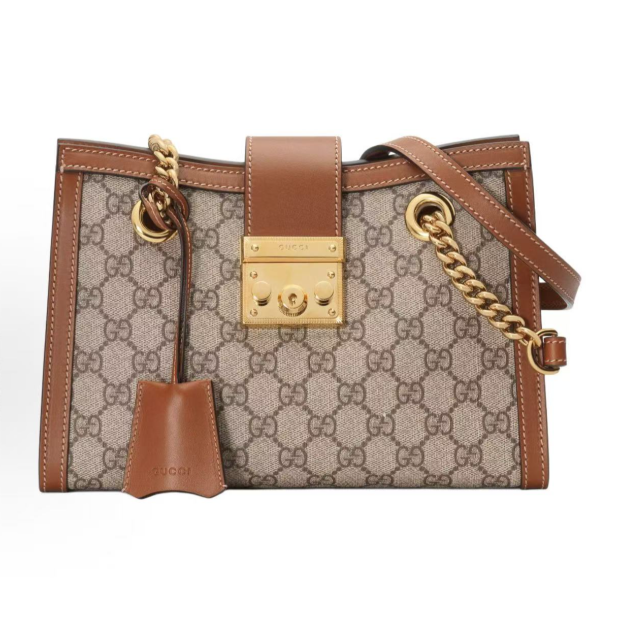 99新 GUCCI/古驰 【唐唐专属】小号Padlock乌木色/单肩斜挎包