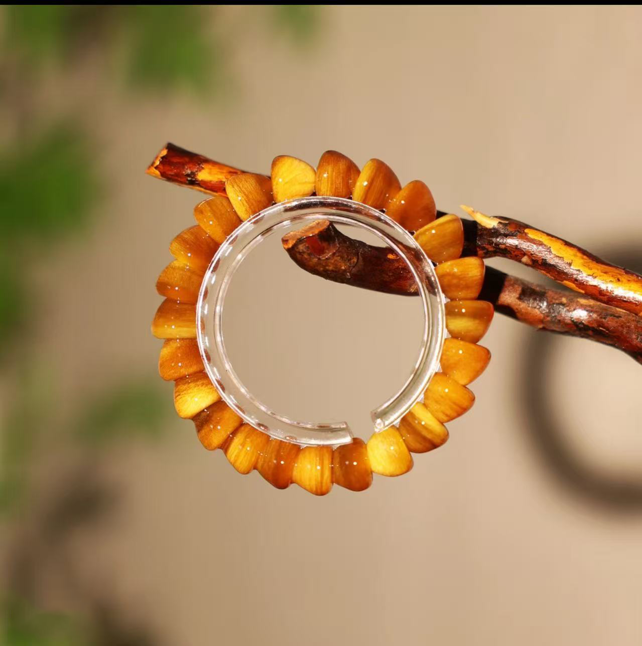 【吾心原创】天然高贵羊百搭文玩国风藏式小金碗手串单圈