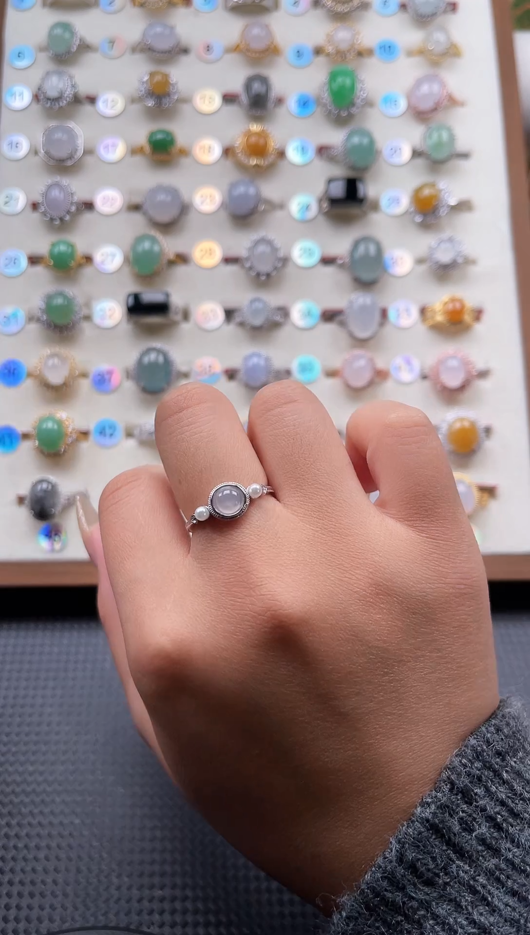 【闪购商品】翡翠戒指银S925镶嵌天然A货翡翠戒指