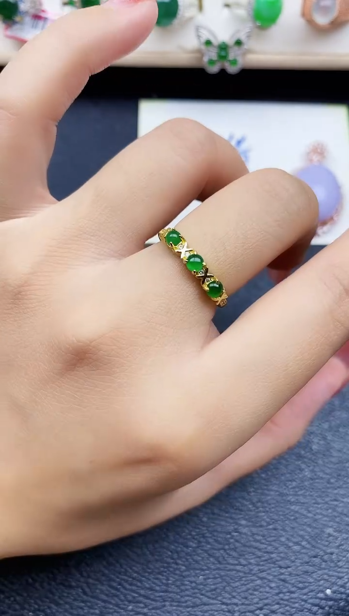 【闪购商品】翡翠戒指银S925镶嵌11111