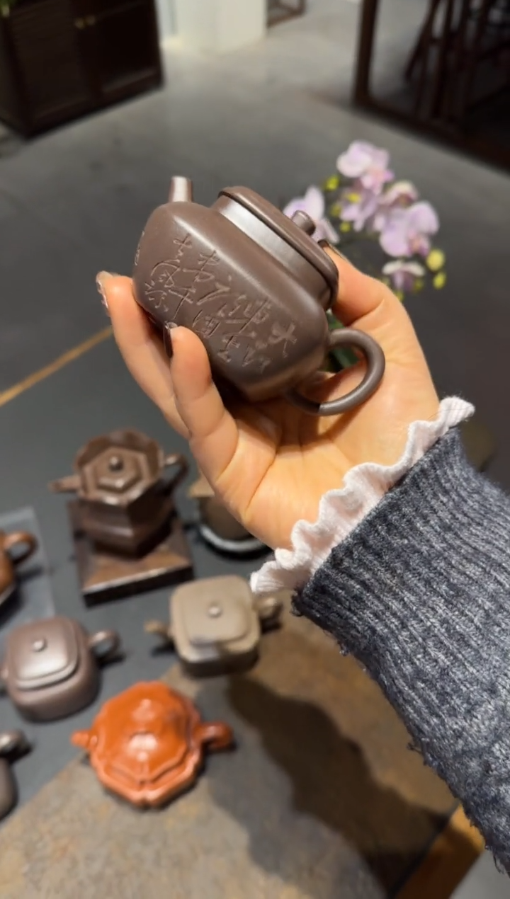 【闪购商品】紫砂茶壶天青合欢